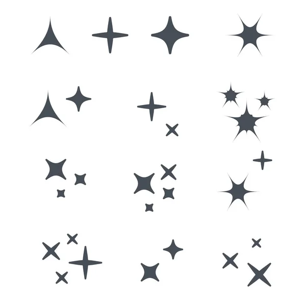 Luces Centelleantes Conjunto Estrellas Efecto Luz Brillante Estrella Eps10 — Vector de stock