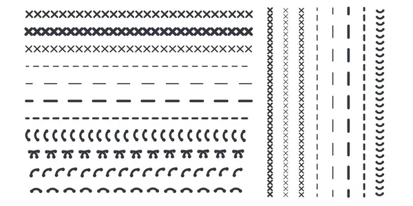 Detalle Cosido Patrones Vectoriales Costuras Patrón Costura — Archivo Imágenes Vectoriales