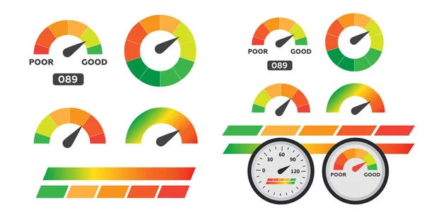 Descargar Conjunto Vectores Velocímetros — Vector de stock