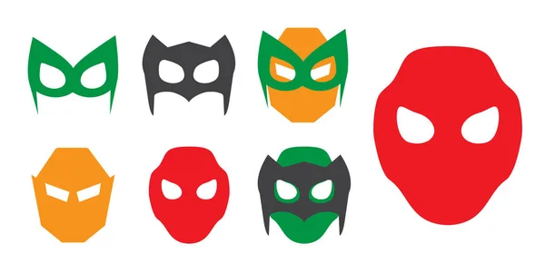 Super Héroe Máscaras Vector Ilustración Conjunto Héroe Máscaras Vector — Archivo Imágenes Vectoriales