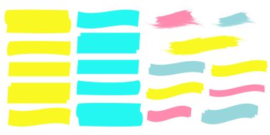 Sarı işaretli çizgiler. Vurgulama ve çizim tasarımı.