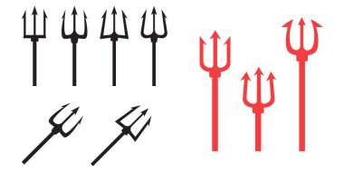 Mızrak saplı şeytan. Neptün kırmızı vektör mızrağı