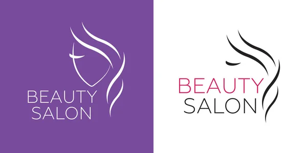 Modelo Logotipo Vetor Mulher Bonita Para Salão Beleza Salão Beleza —  Vetores de Stock