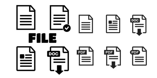 Pdf Datei Herunterladen Symbol Dokumententext Symbolweb Symbolset Für Dokumente — Stockvektor