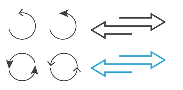 Página Vuelta Flecha Trasera Conjunto Vectores Planos — Archivo Imágenes Vectoriales