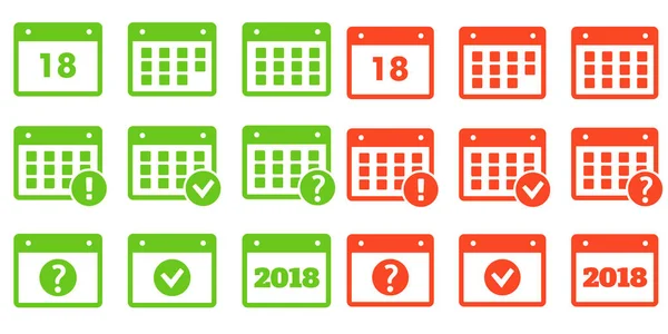 Icoane Calendar Evenimentul Adaugă Ștergerea Progresului — Vector de stoc