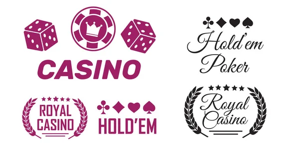 Club Poker Jeu Signes Vectoriels Casino — Image vectorielle