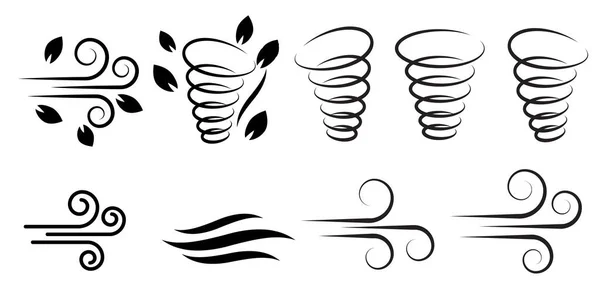 Flaches Vektorsymbol Illustration Des Windsymbols Isoliert Auf Weiß Vektor — Stockvektor
