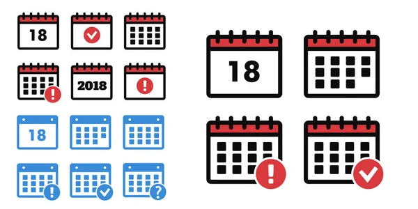 Kalender Symbole Ereignis Hinzufügen Fortschritt Löschen — Stockvektor