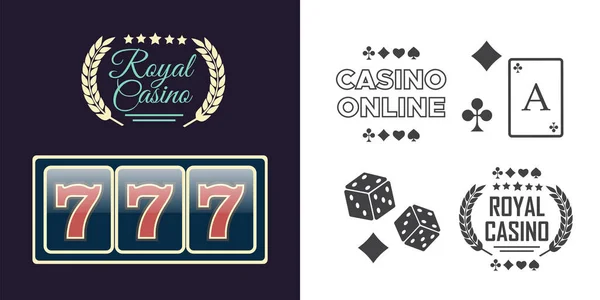 Clube Poker Casino Conjunto Sinais Vetoriais —  Vetores de Stock