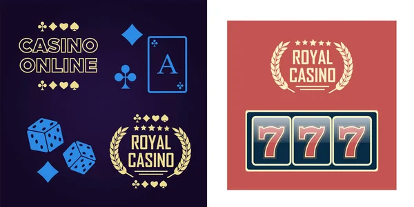 Club Póquer Casino Vector Signo Conjunto — Vector de stock