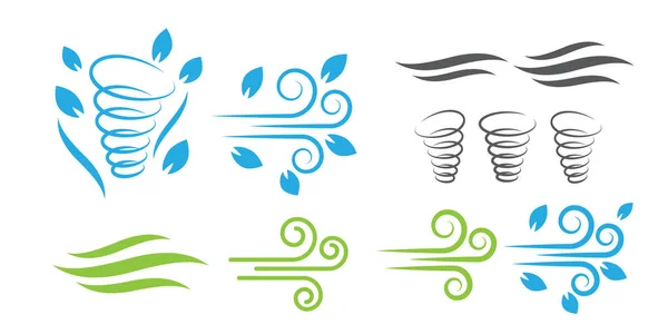 Windsymbole Natur Kühles Wetter Klima Vektor — Stockvektor