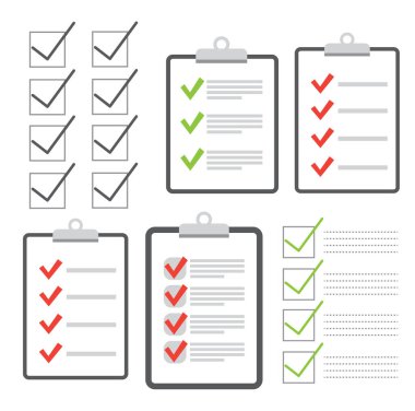 Pano kontrol listesi düz tasarım. Kontrol listesi vektör illüstrasyonu