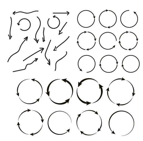 Flèches Rotatives Circulaires Cycliques Signe Récurrence Retournez Tournez Flèche Inverser — Image vectorielle