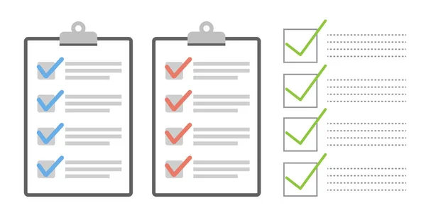 Klembord Checklist Plat Ontwerp Lijst Vector Illustratie Controleren — Stockvector