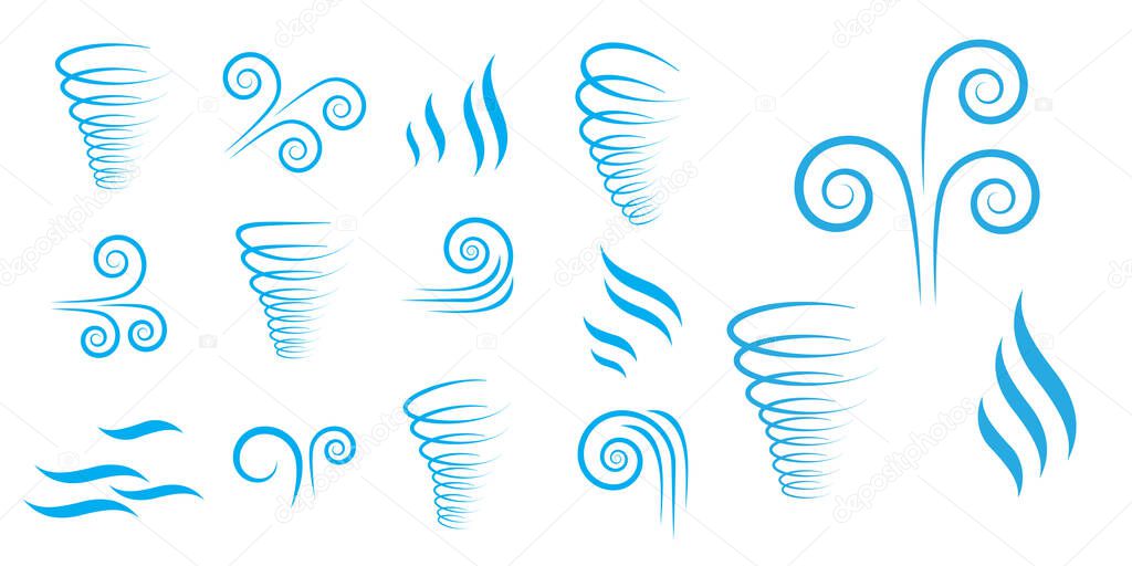 Illustration vector of wind icon collection set