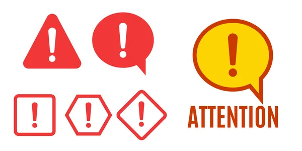 Signe Danger Exclamation Icône Attention Symbole Danger Icône Alerte — Image vectorielle