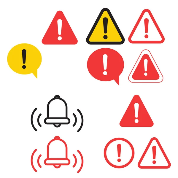 Sinalização Perigo Design Plano Ícone Erro Precaução —  Vetores de Stock