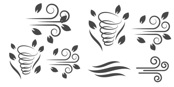 Wind Icons Nature Air Icons Vector Set — Stock Vector
