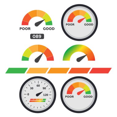 Kredi puanı göstergeleri ve göstergeler vektör seti eps10