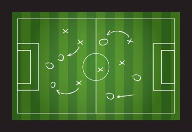 Futbol stratejisi, vektör illüstrasyonu 10 'u gösteriyor
