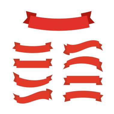 Çizgi film afişleri ve kurdeleler. Renkli bayrak kurdelesi. Pankart