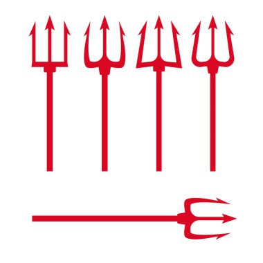 Mızrak saplı şeytan. Neptün kırmızı vektör mızrağı