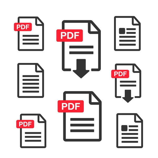 Ícone Download Arquivo Pdf Texto Documento Símbolo Informações Formato Web —  Vetores de Stock