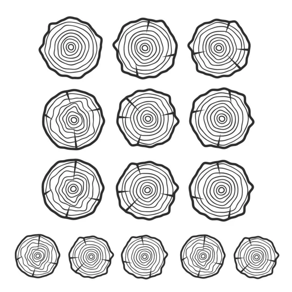 Ağaç halkaları vektör illüstrasyonu. Yıllık soyut yaş. Çember ağaç arkaplanı
