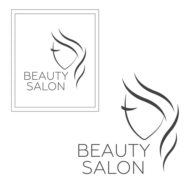 Hermosa Mujer Vector Logotipo Plantilla Para Peluquería Salón Belleza Procedimientos — Archivo Imágenes Vectoriales