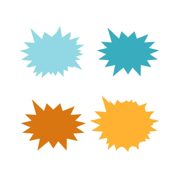 Conjunto Estrellas Vectoriales Insignias Explosión Solar Juego Iconos Aislados Starburst — Vector de stock