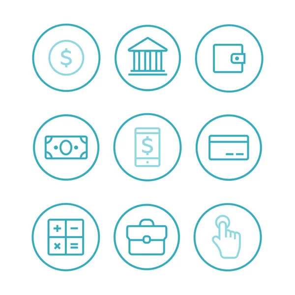 Finance Icons Finance Icons Line Style Vector — Stock Vector