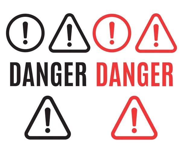 Signe Danger Exclamation Icône Attention Symbole Danger Icône Alerte — Image vectorielle