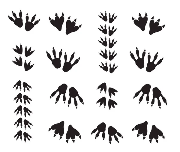 Illustration Vectorielle Traces Empreintes Dinosaures Vecteur Empreinte Dinosaure — Image vectorielle
