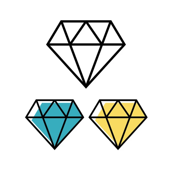 Icono de línea diamante. Señal vectorial contorno diamante — Vector de stock