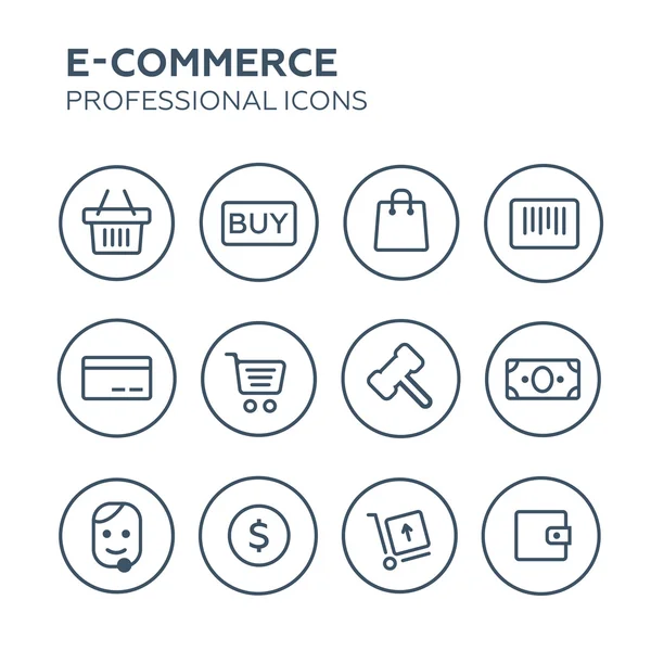 Shopping, business, e-commerce, delivery icons: vector set — Stock Vector