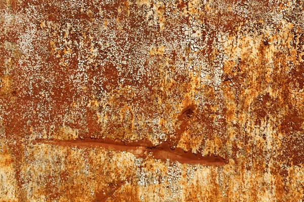 Superficie metálica oxidada con pintura vieja y arañazos . —  Fotos de Stock