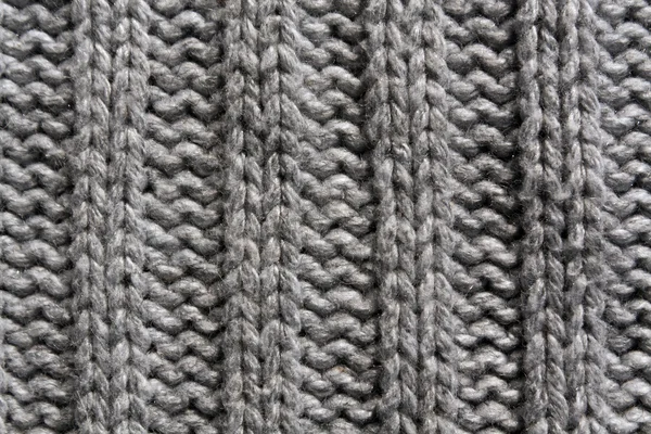 Abstract gray knitting texture close-up. — Stock Photo, Image