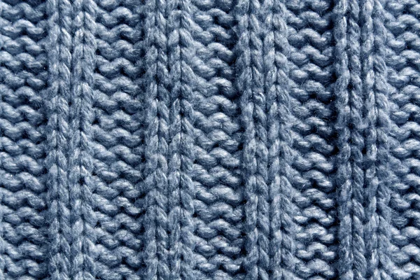 Texture tricot bleu abstrait close-up . — Photo