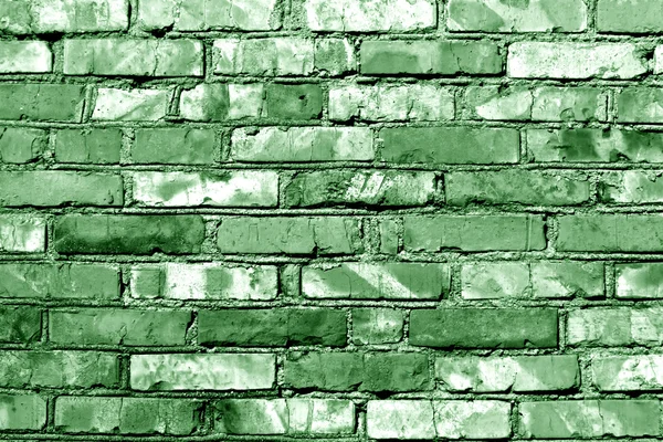 Grungy verde textura de pared de ladrillo tonificado . —  Fotos de Stock