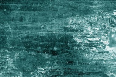 Eski paslı ve lekeli döşeme desenleri cyan tonunda. Arkaplan ve doku.