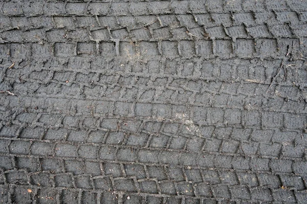 Tyre Tracks Sandy Dirty Road Seasonal Natural Background — Stock Photo, Image
