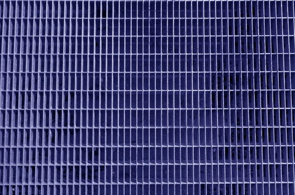 Padrão Grade Metal Tom Azul Contexto Arquitetônico Abstrato Textura Para — Fotografia de Stock