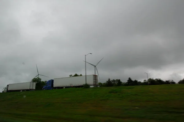 Giant Windmills Cloudy Day Iowa — Stock Photo, Image