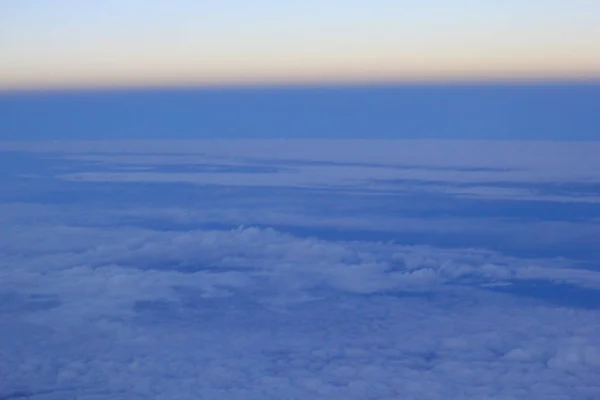 Clouds Manhã Cedo Visto Avião — Fotografia de Stock