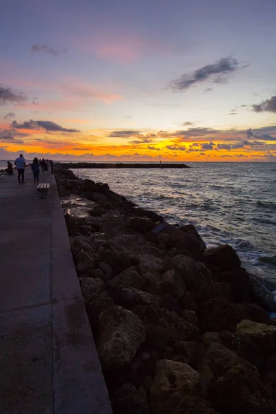 Wschód Słońca Parku Jetty Fort Pierce Floryda — Zdjęcie stockowe