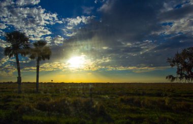 Güney Florida 'daki Ranchland' da Günbatımı
