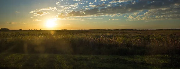 Sonnenuntergang Über Ranchland Südflorida — Stockfoto