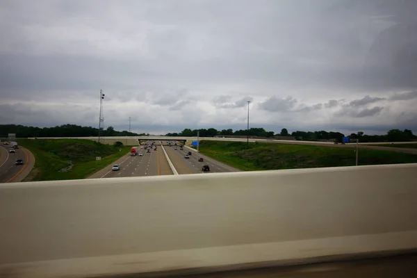 Auto Estradas Durante Dia Nublado Indianápolis Indiana — Fotografia de Stock