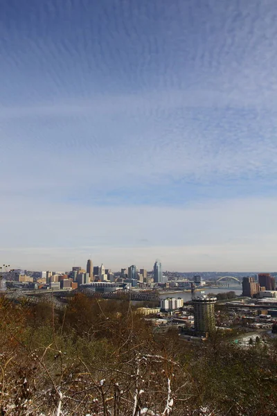 Cincinnati Ohio Seen Från Devou Park Kentucky — Stockfoto